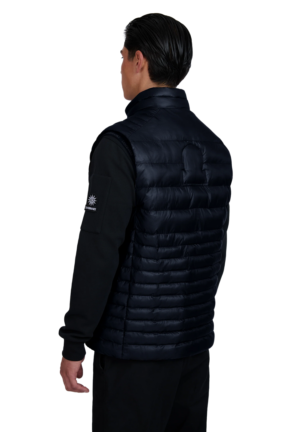 Men's Sandbanks Ripstop Micro Puffer Gilet in Navy — view 6
