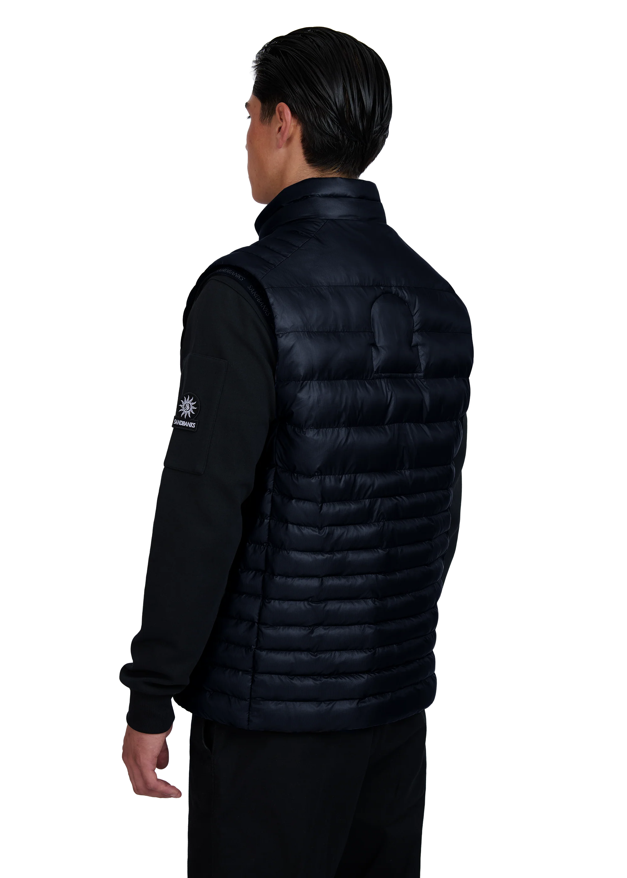 Men's Sandbanks Ripstop Micro Puffer Gilet in Navy — view 6