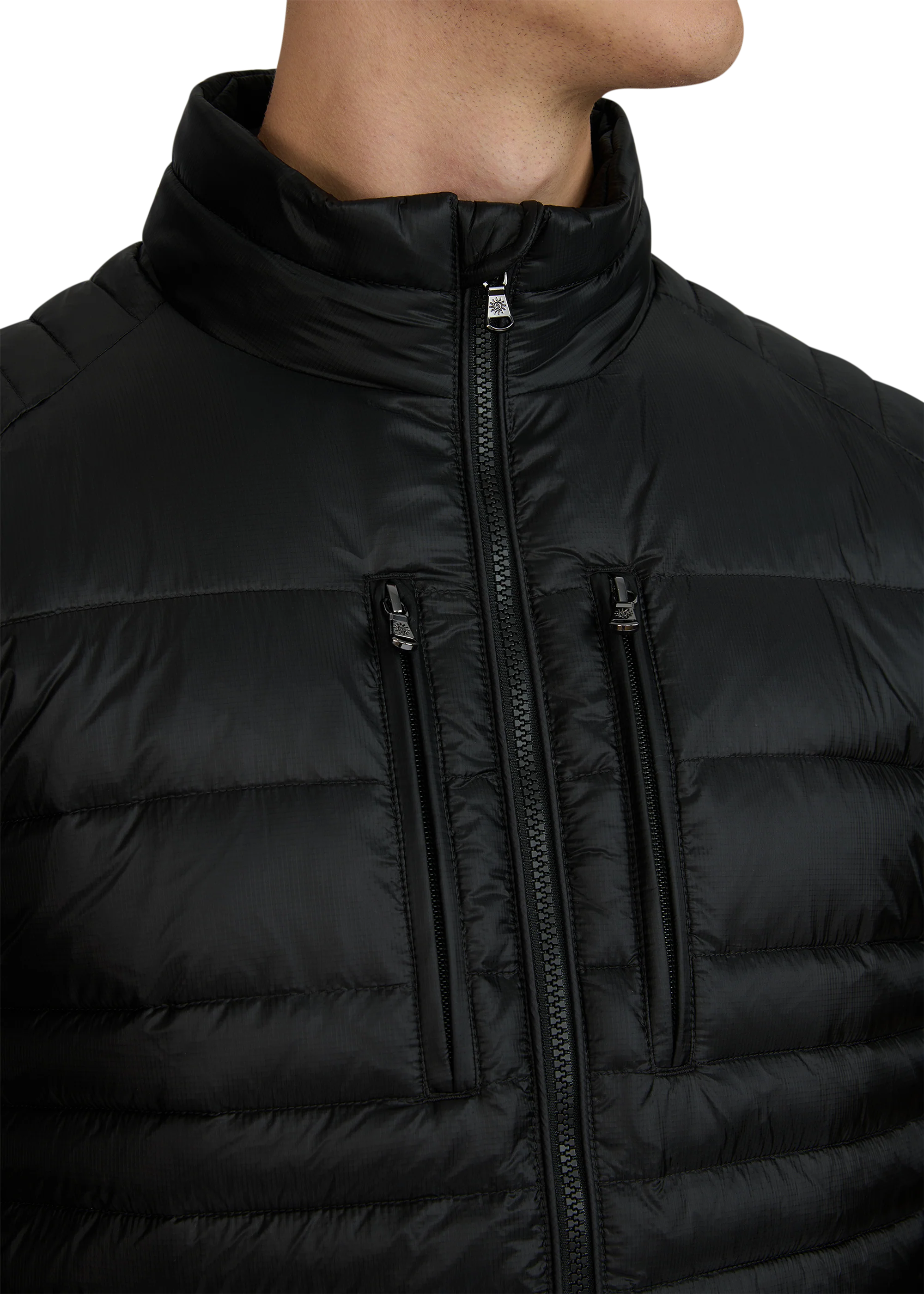 Men's Sandbanks Ripstop Micro Puffer Jacket in Black — view 4