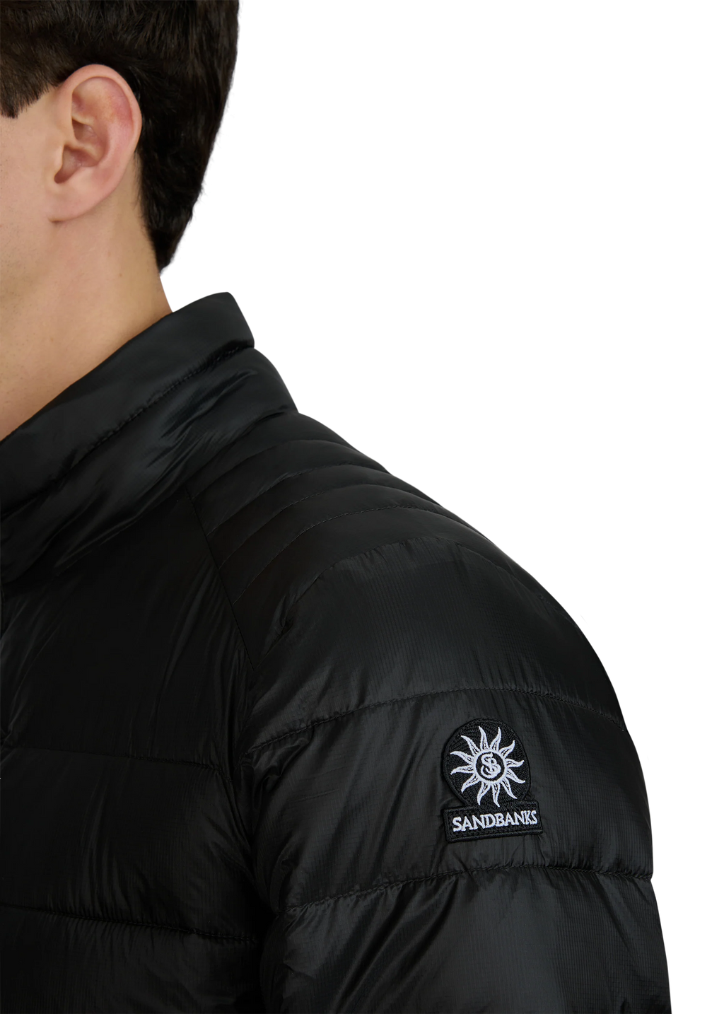 Men's Sandbanks Ripstop Micro Puffer Jacket in Black — view 6