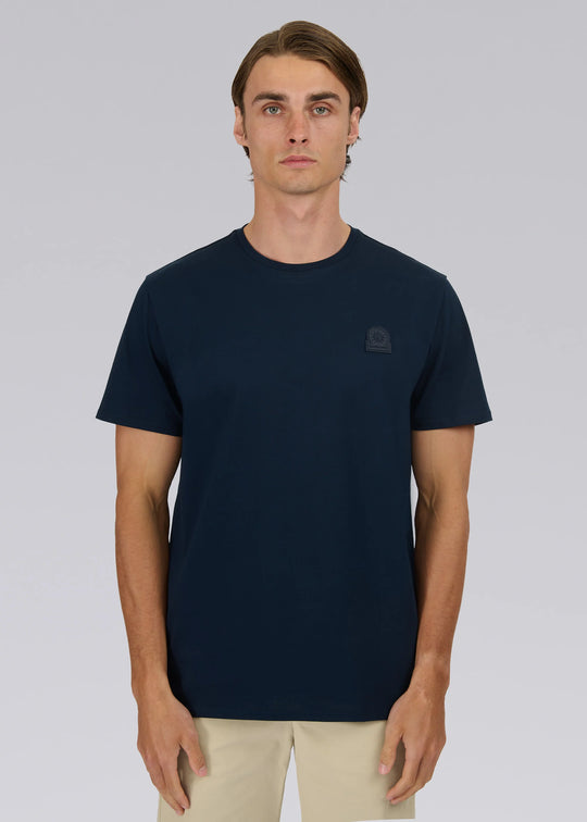 Men's Sandbanks Rubberised Badge Logo Navy T Shirt