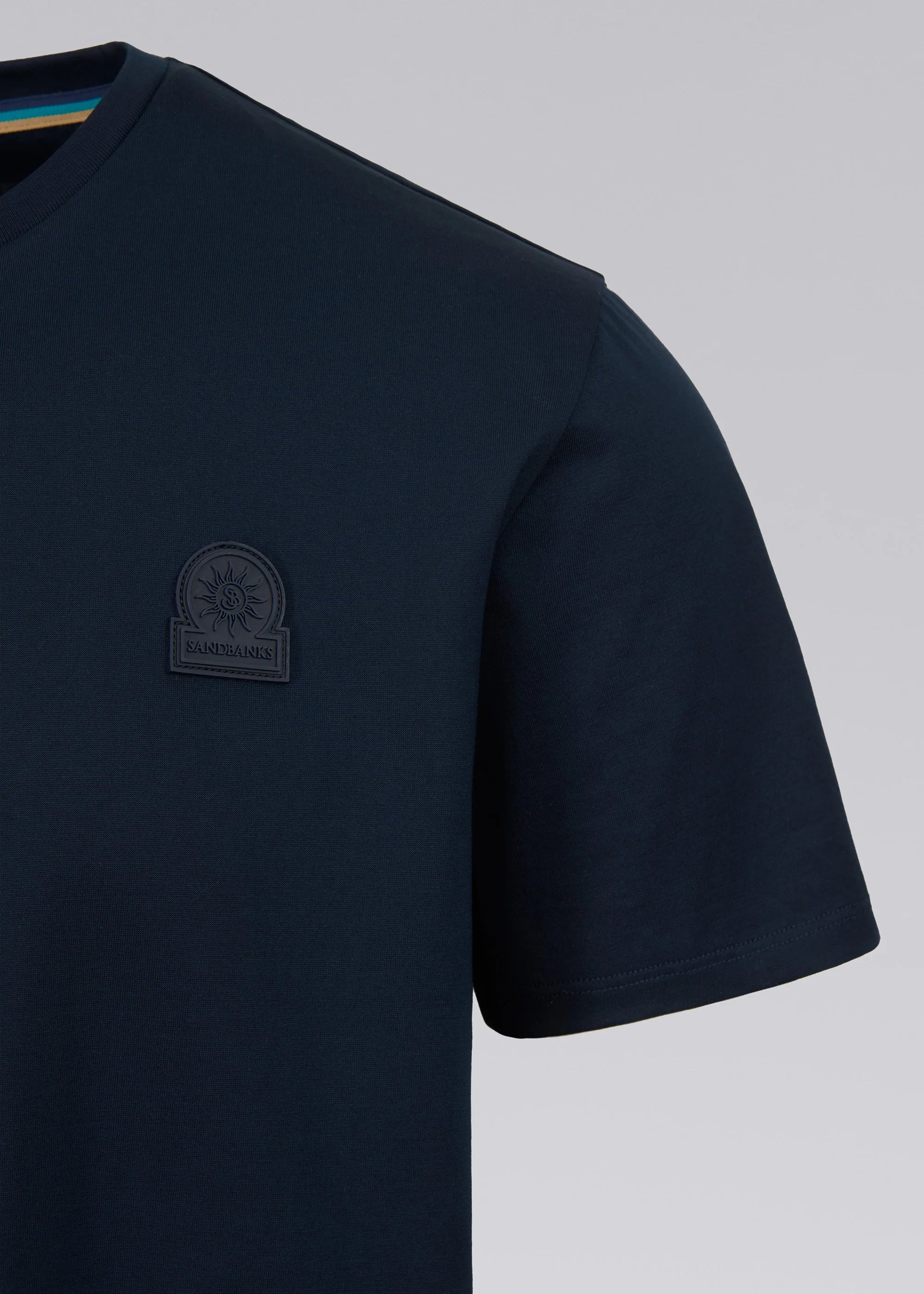 Men's Sandbanks Rubberised Badge Logo Navy T Shirt - image 5