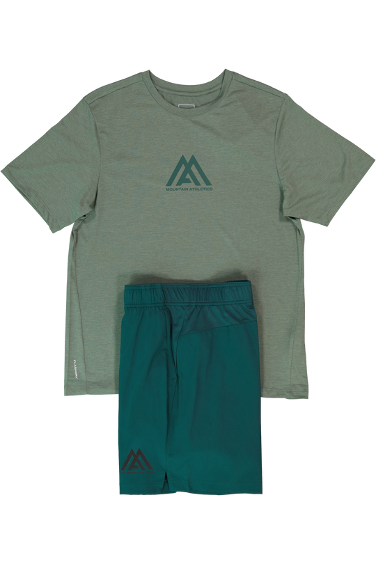 Men's The North Face Green Mountain Athletics 24/7 Graphic S/S T Shirt & Deep Nori Green Mountain Athletics 24/7 Graphic Shorts Set