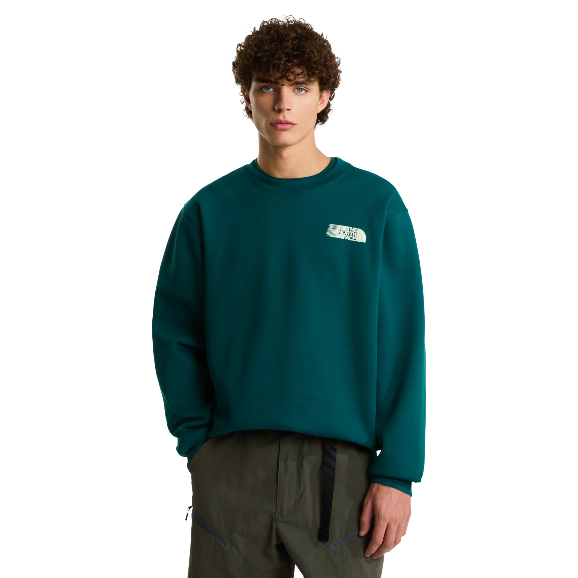 Men's The North Face Retro Trail Relaxed Crew Sweatshirt Pacific Teal