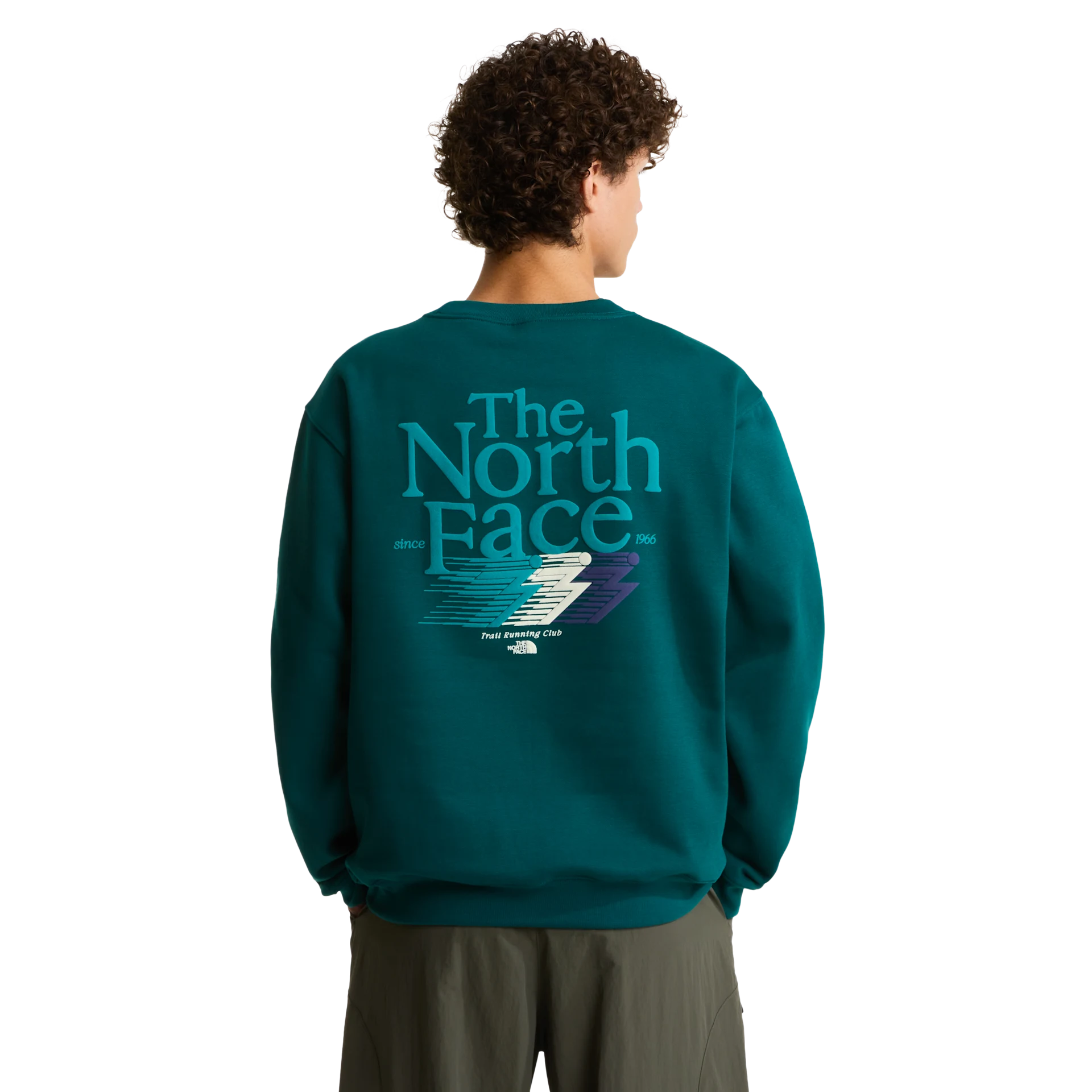 Men's The North Face Retro Trail Relaxed Crew Sweatshirt Pacific Teal — view 2