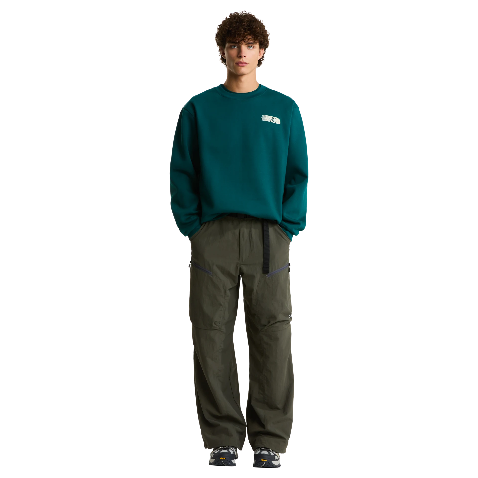 Men's The North Face Retro Trail Relaxed Crew Sweatshirt Pacific Teal — view 4
