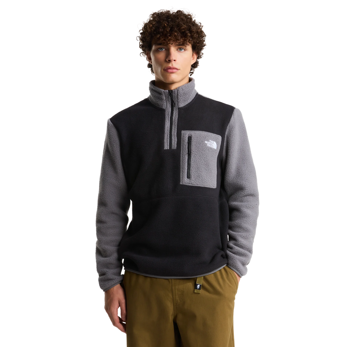 Men's The North Face Yumiori 1/4 Zip Fleece TNF Black Smoked Pearl — view 2
