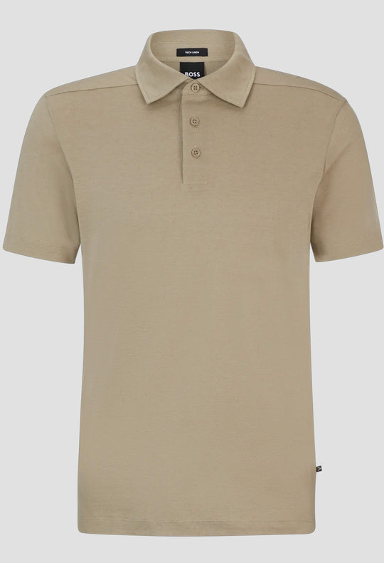 Men's BOSS Black P Paino 440 Dark Beige Polo Shirt