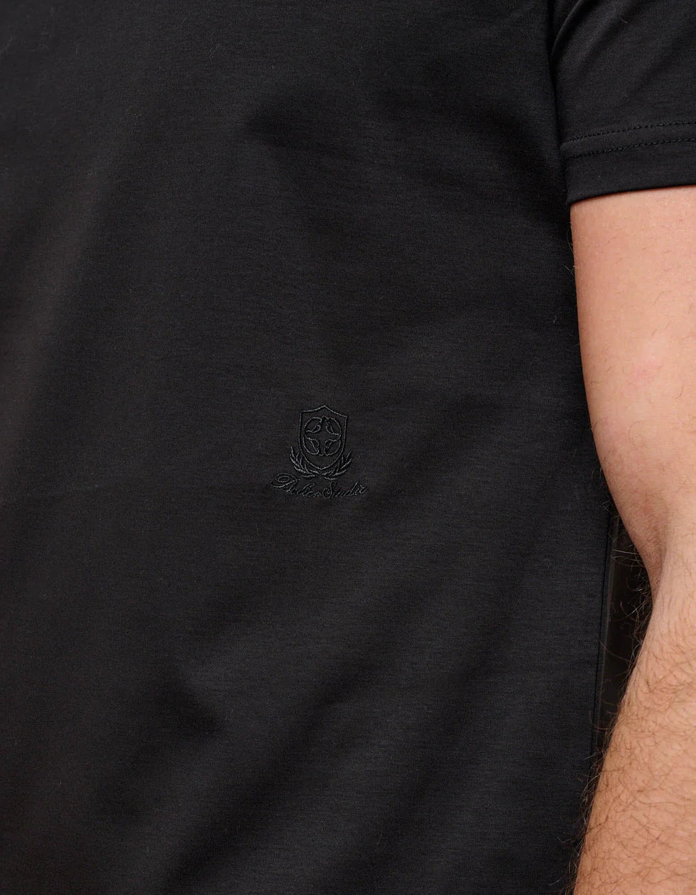 Men's Belier Black Crest Embroidered T Shirt — view 2