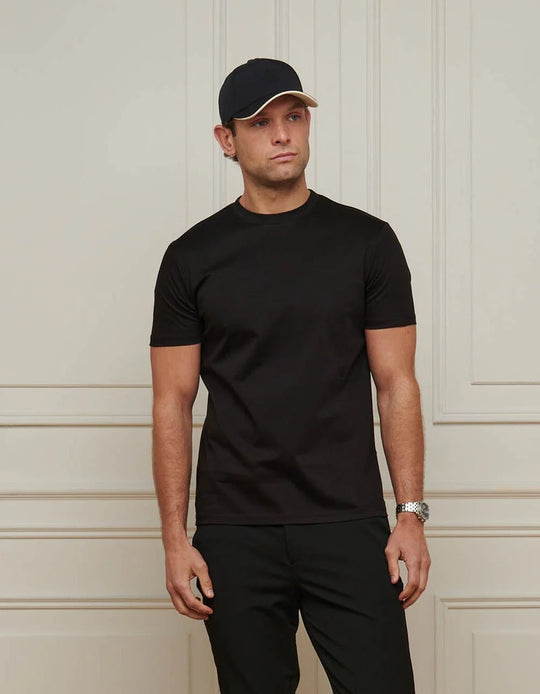 Men's Belier Black Crest Embroidered T Shirt