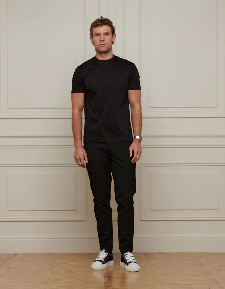 Men's Belier Black Mercerised T Shirt — view 2