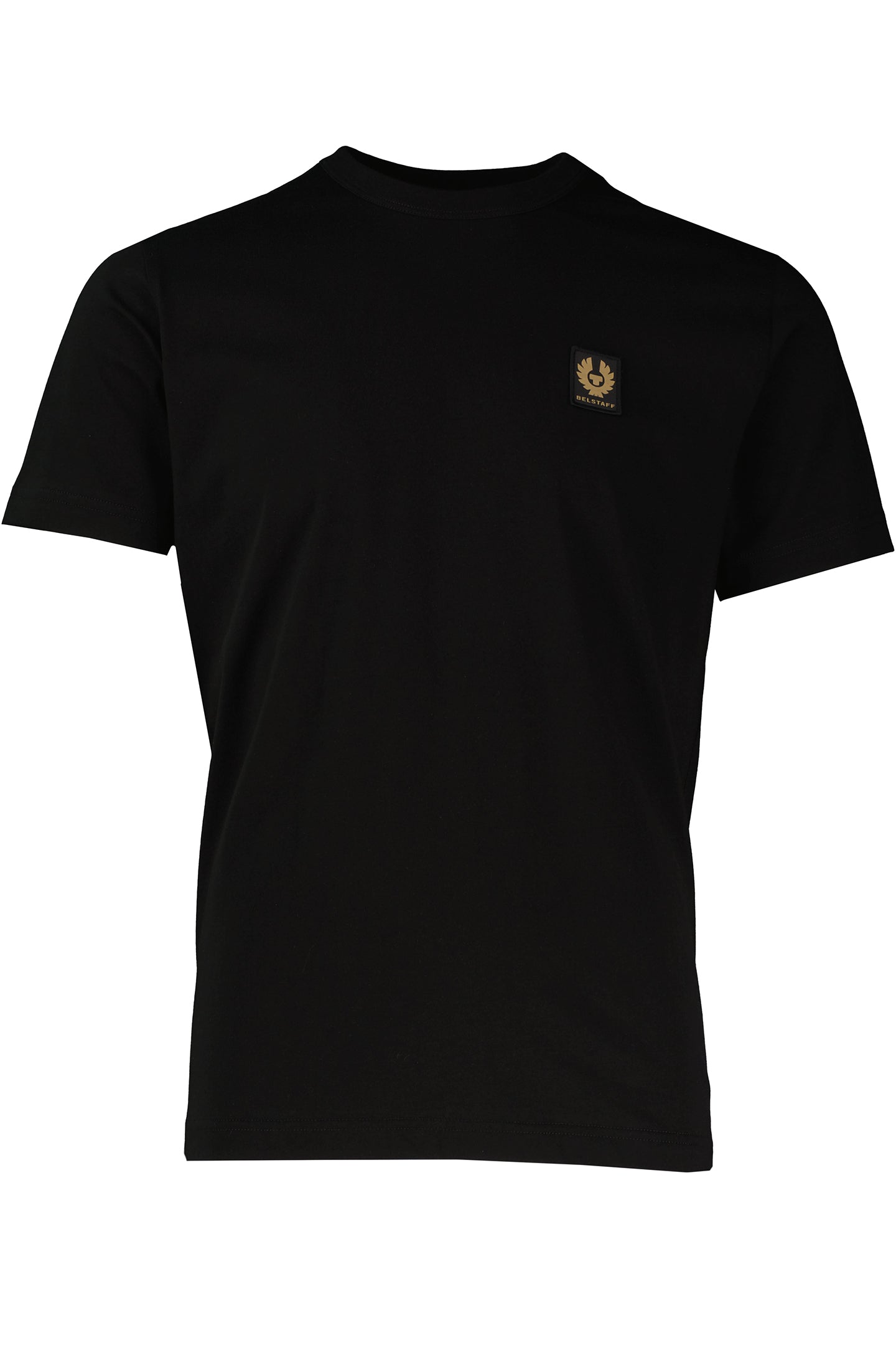 Men's Belstaff Black T Shirt with chest logo in short sleeve