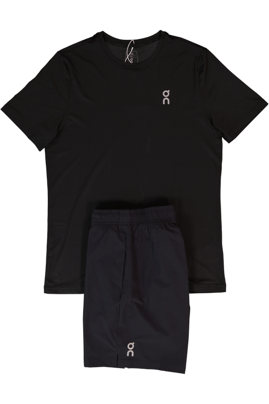Men's On Running Black Core T Shirt & Black 7" Core Shorts Set