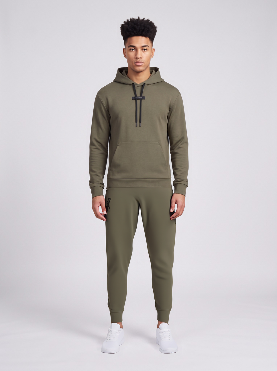 Men's On Running Focus Tech Hoodie 1 Bark & Focus Tech Sweatpants Tracksuit Set