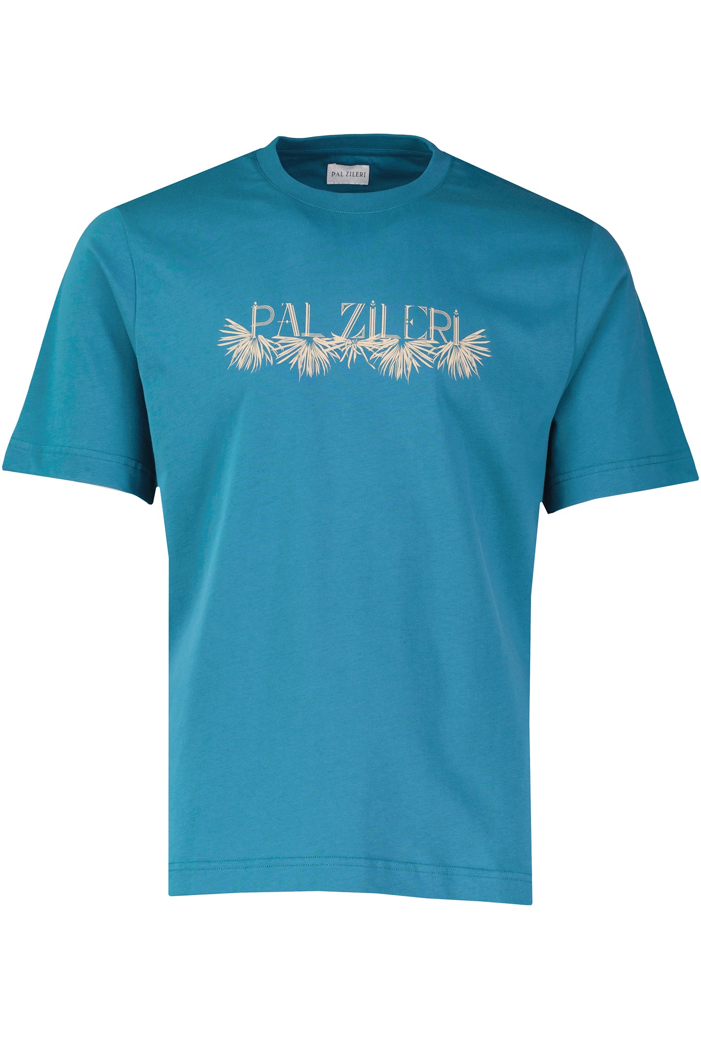 Men's Pal Zileri Teal Blue Graphic T Shirt — view 2