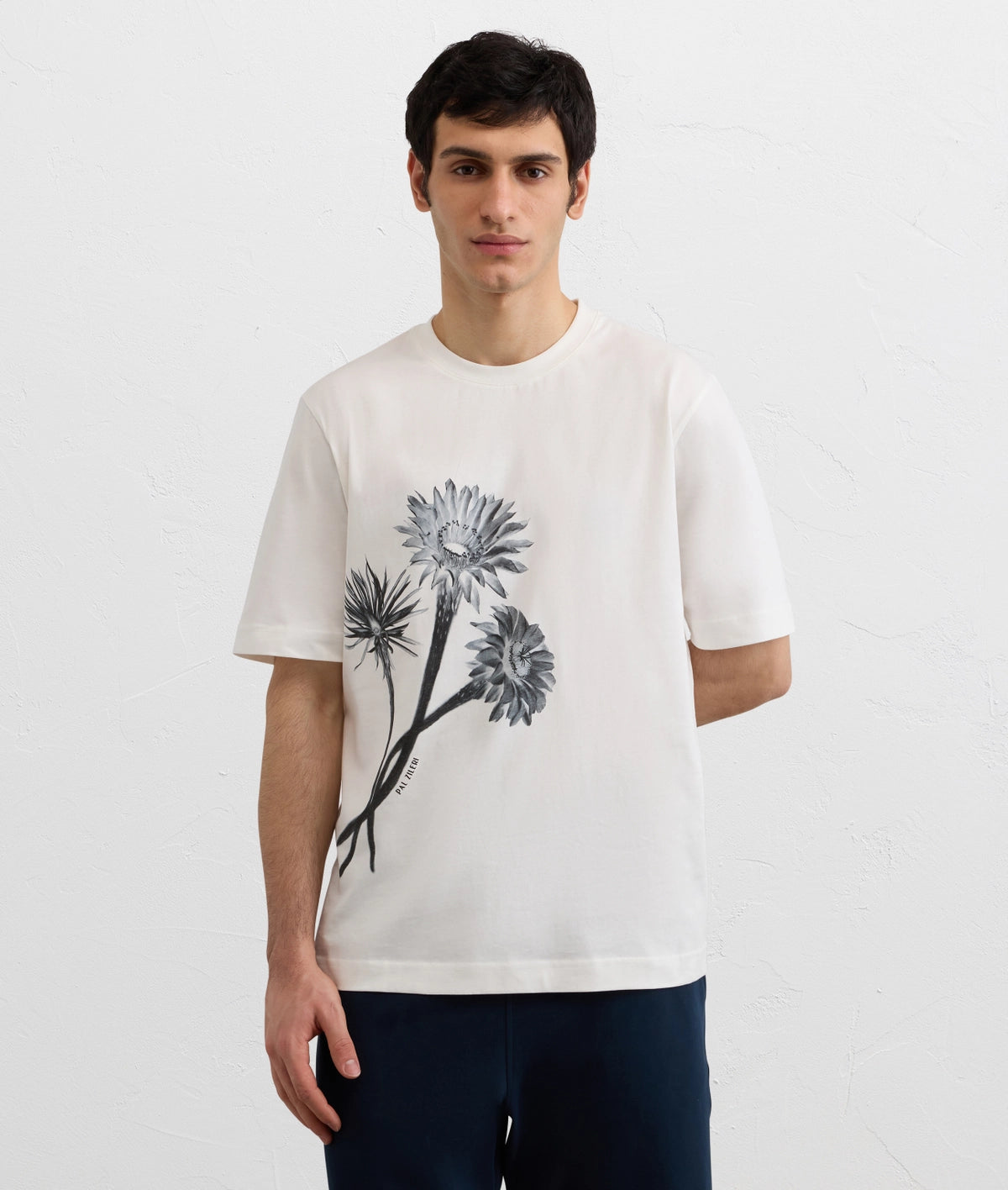Men's Pal Zileri White Flower T Shirt - image 3
