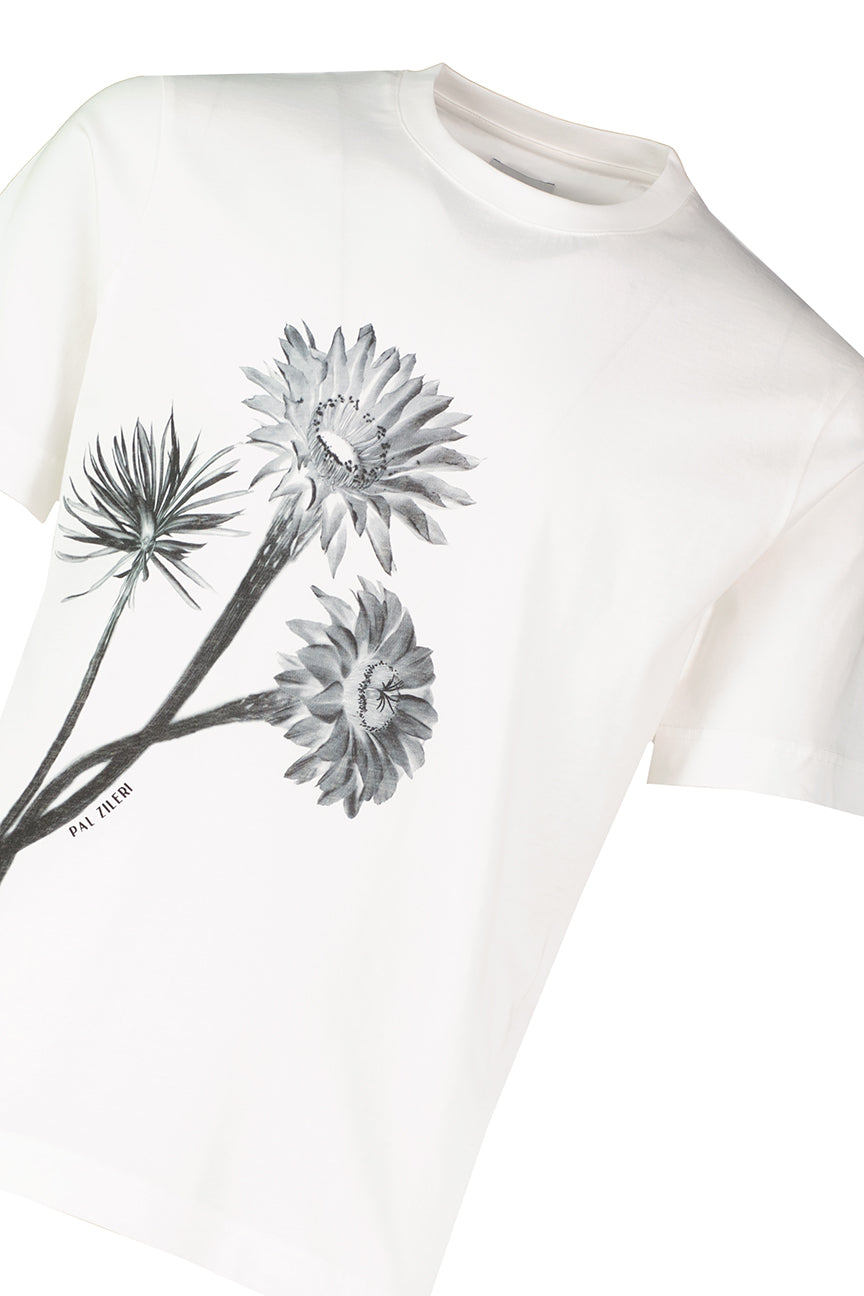 Men's Pal Zileri White Flower T Shirt — view 6