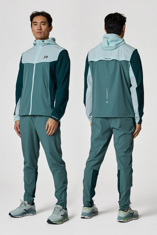 Men's Reprimo Forest Green Mint Flight Jacket And Pant Tracksuit Set