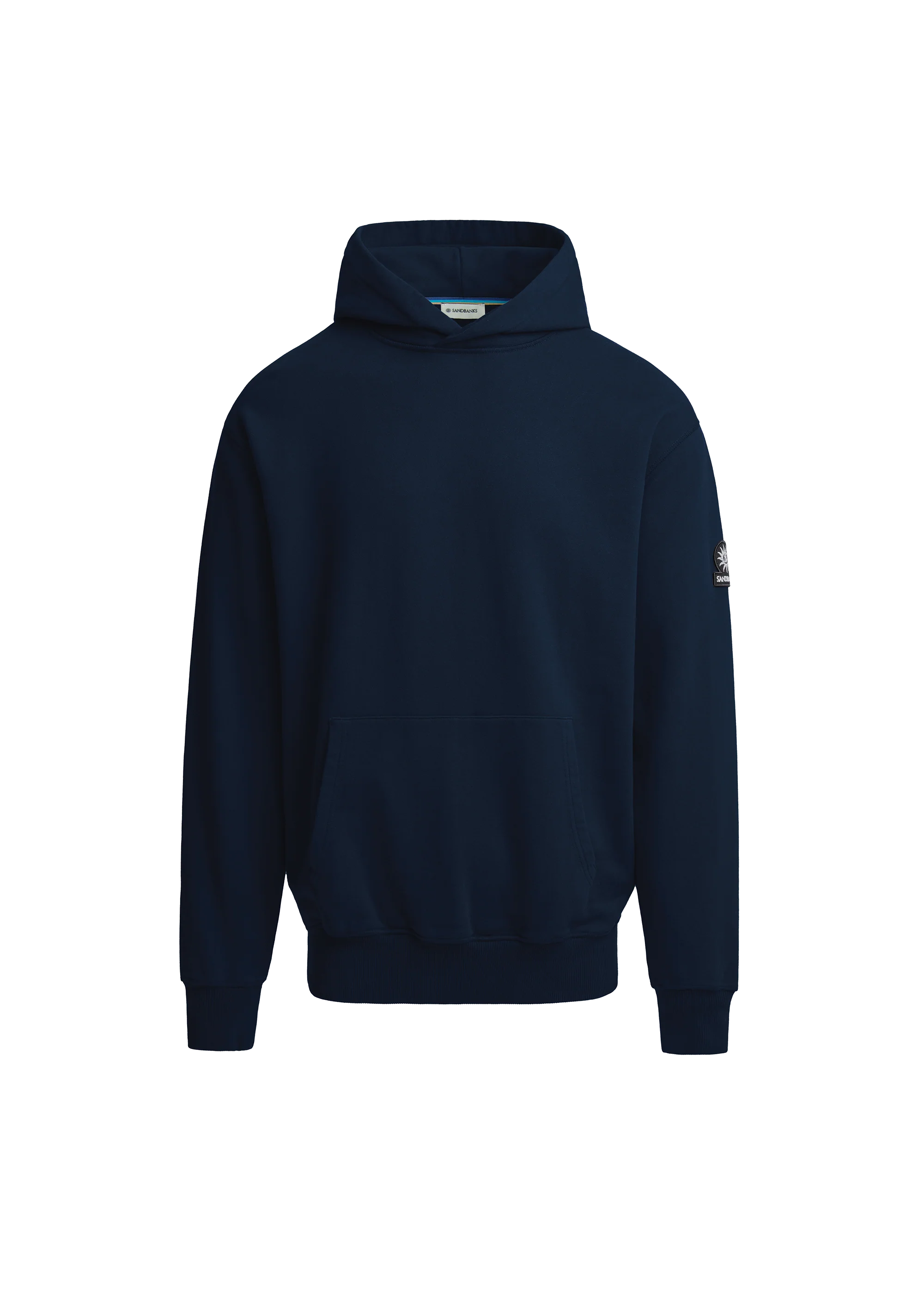 Men's Sandbanks Badge Logo Navy Hoodie