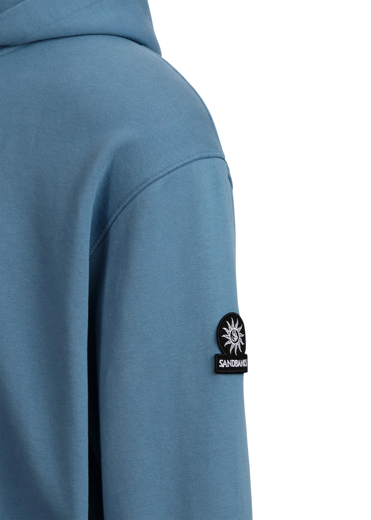 Men's Sandbanks Badge Logo Teal Hoodie — view 3