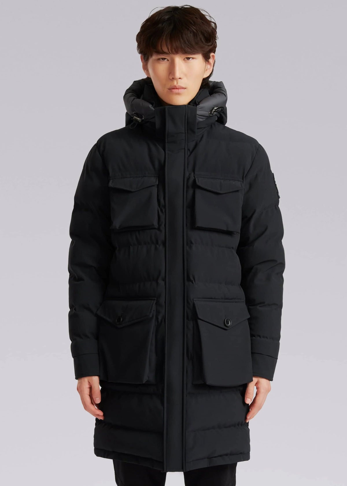 Men's Sandbanks Branksome Black Long Puffer Jacket - image 3