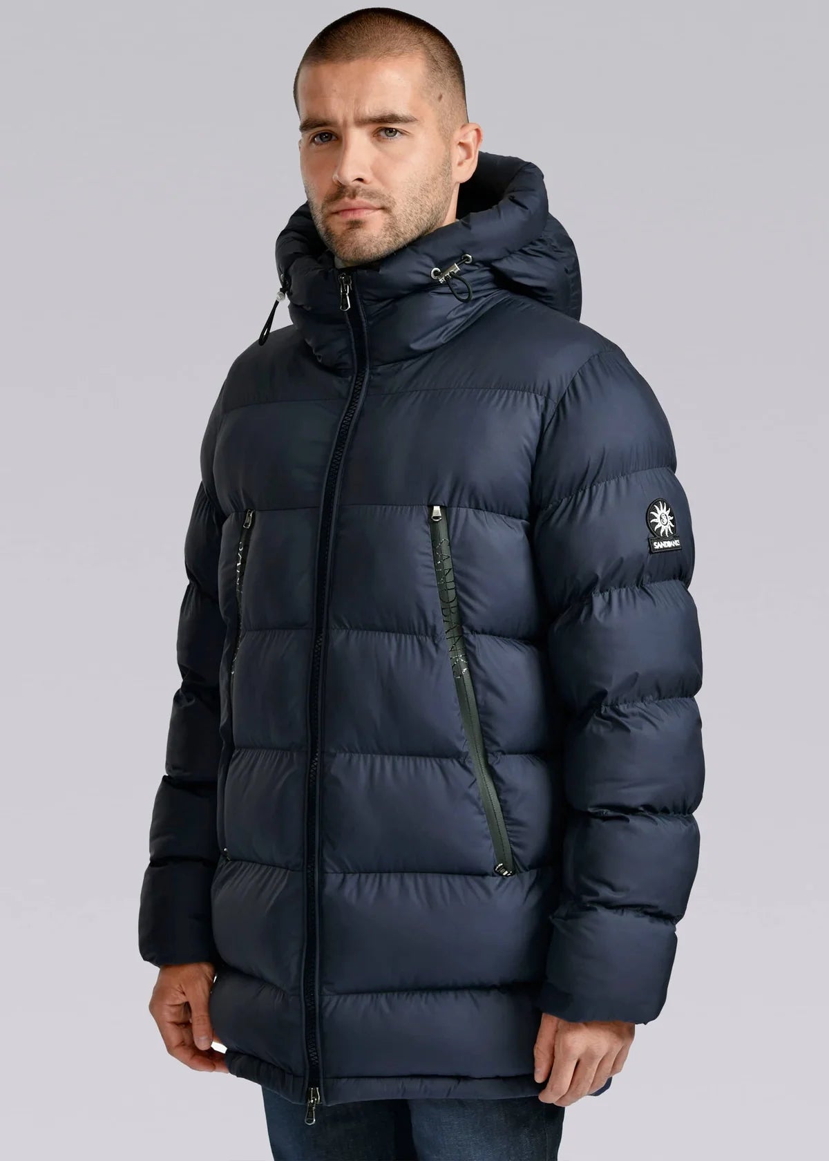 Men's Sandbanks Ravine Navy Mid Puffer Jacket - image 3