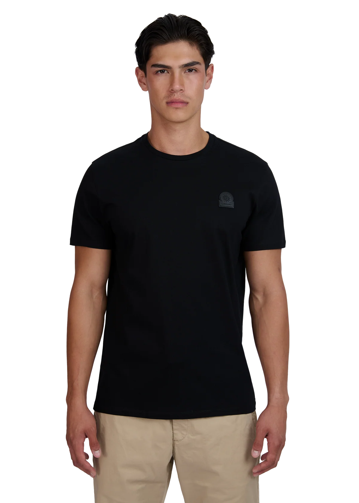 Men's Sandbanks Rubberised Badge Logo Black T Shirt