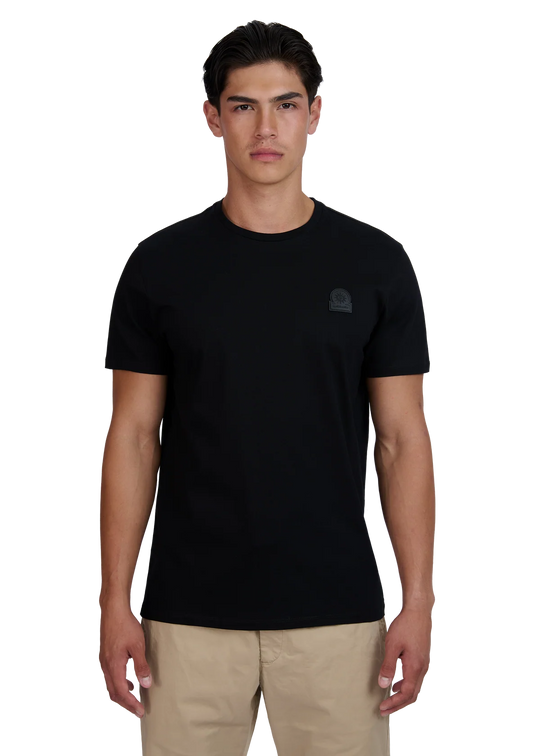 Men's Sandbanks Rubberised Badge Logo Black T Shirt