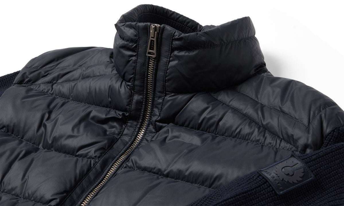 Mens Belstaff Compound Cardigan Down Dark Ink Knitwear — view 3