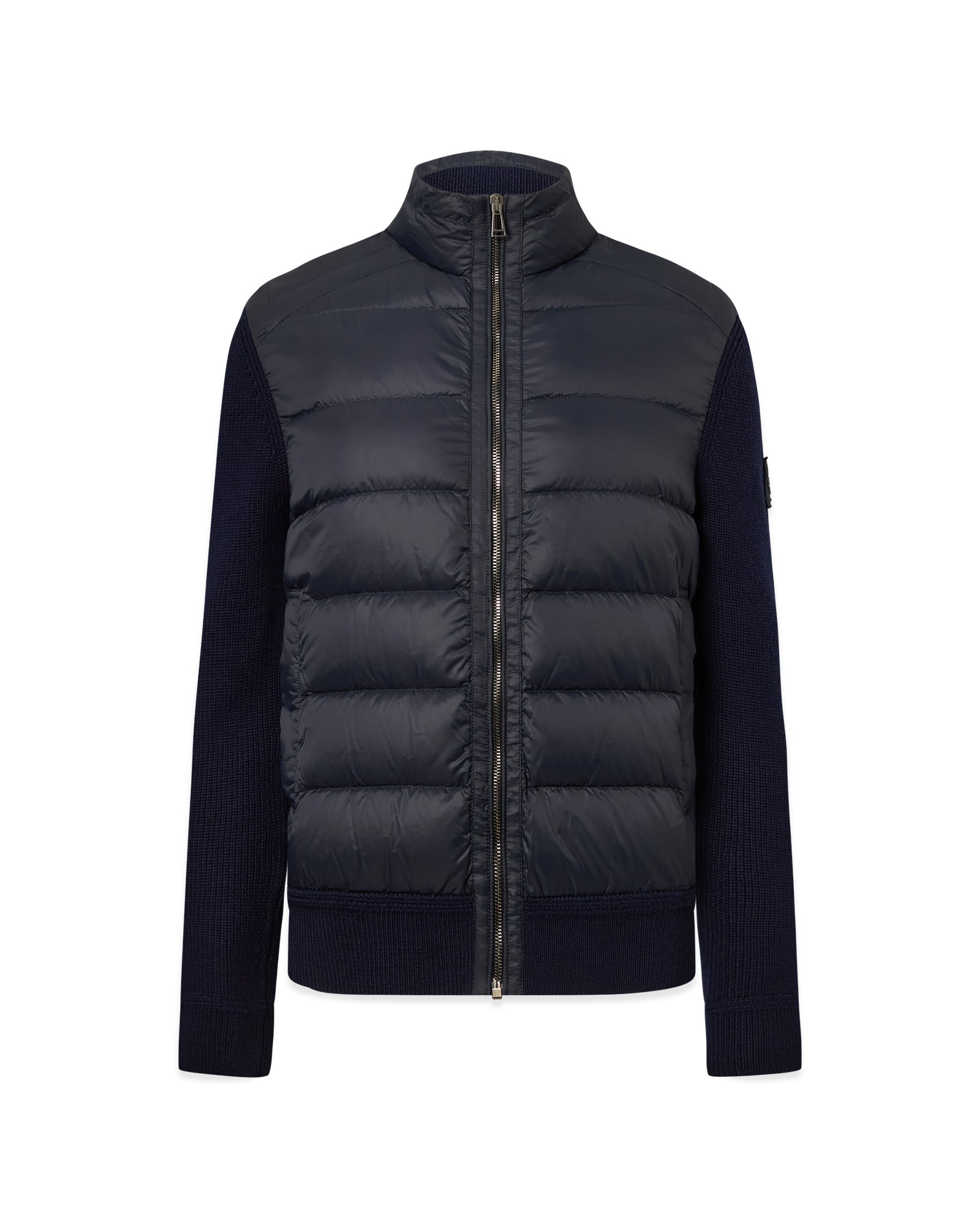 Mens Belstaff Compound Cardigan Down Dark Ink Knitwear