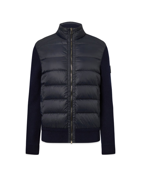Mens Belstaff Compound Cardigan Down Dark Ink Knitwear