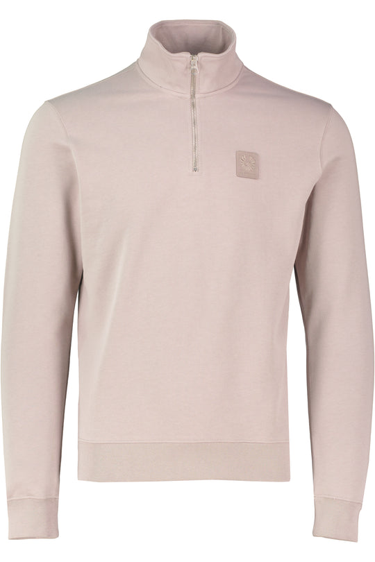 Mens Belstaff Curator Quarter Zip Concrete Sweatshirt