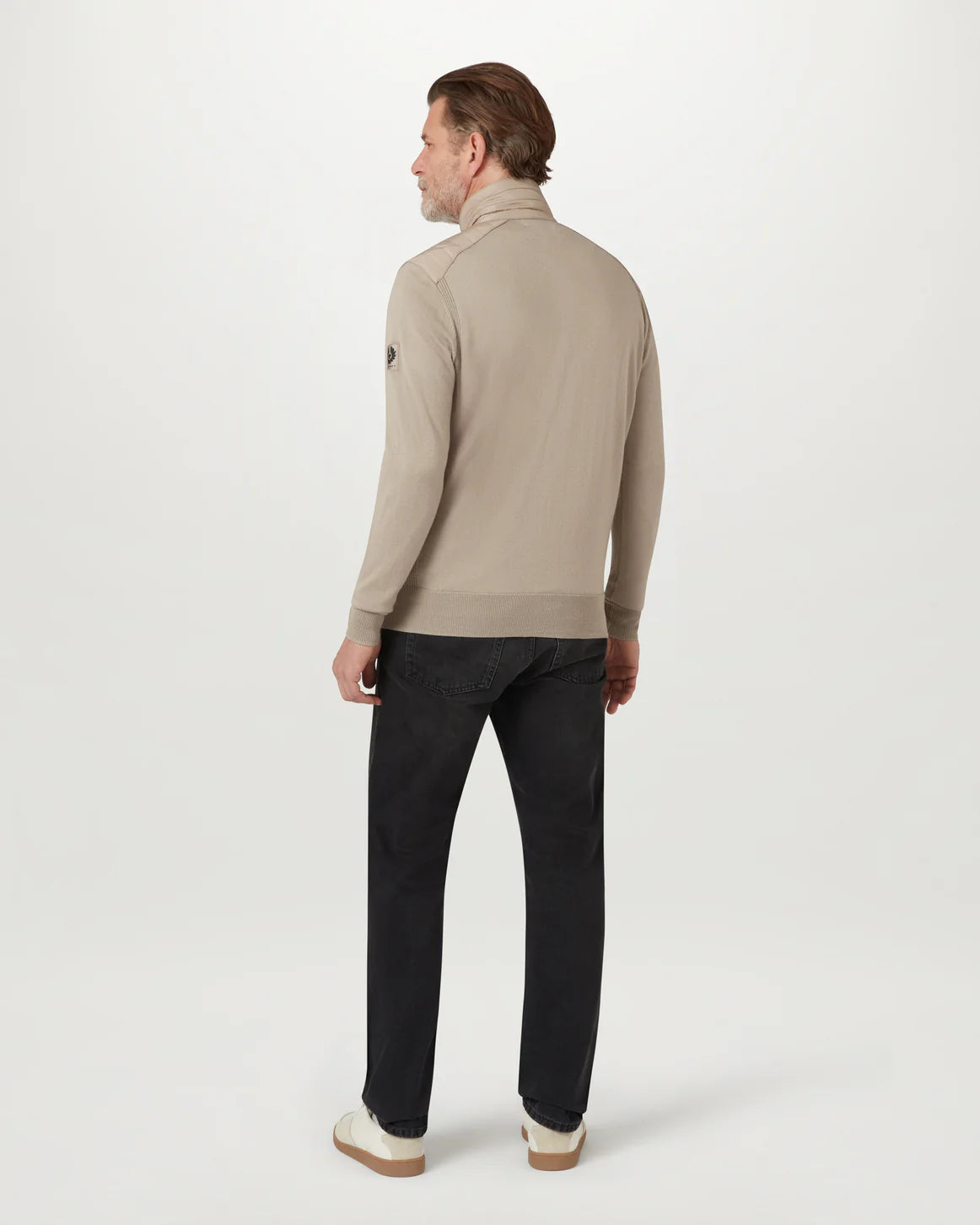 Mens Belstaff Kelby Zip Dark Sand Knitwear - image 4