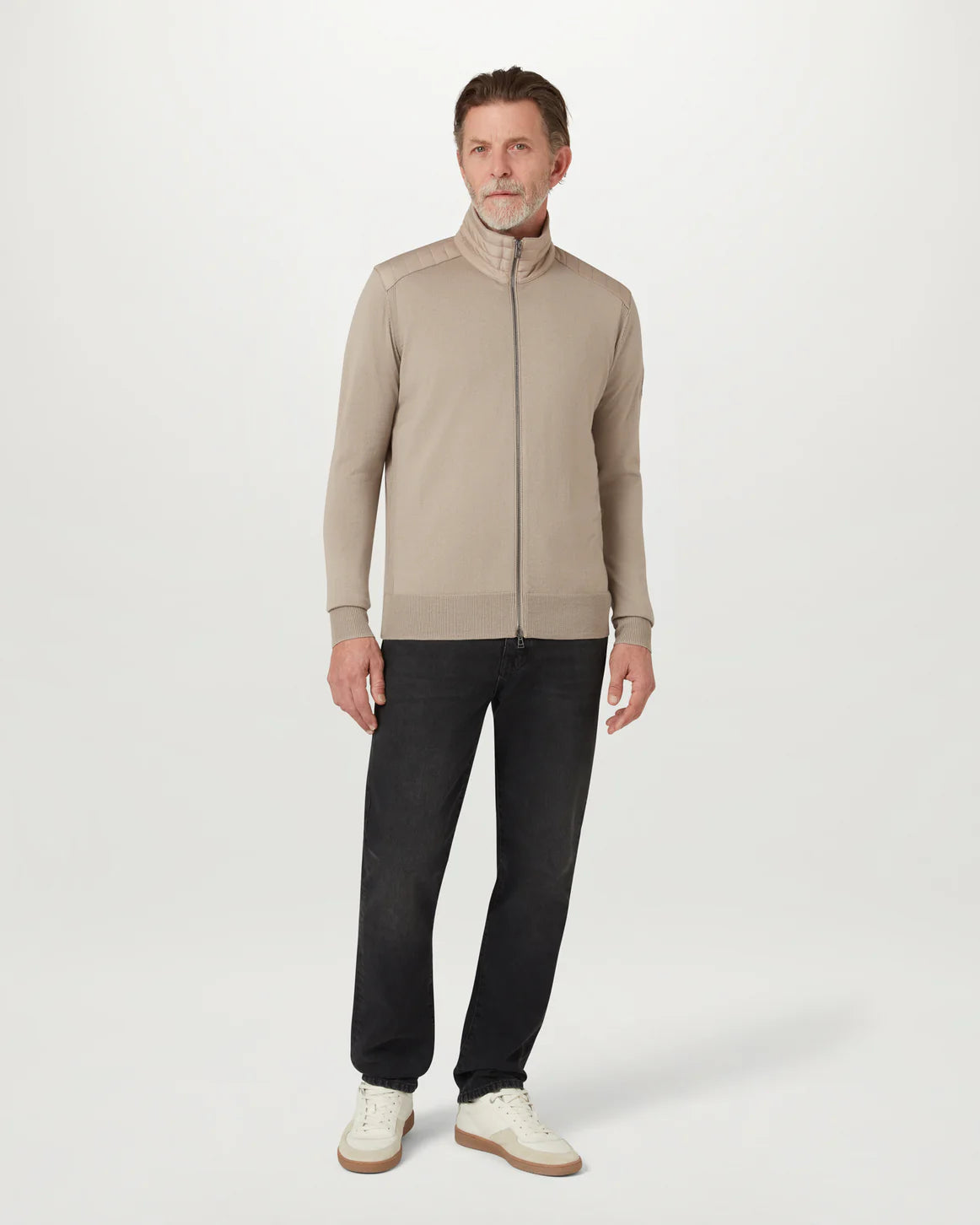Mens Belstaff Kelby Zip Dark Sand Knitwear - image 5