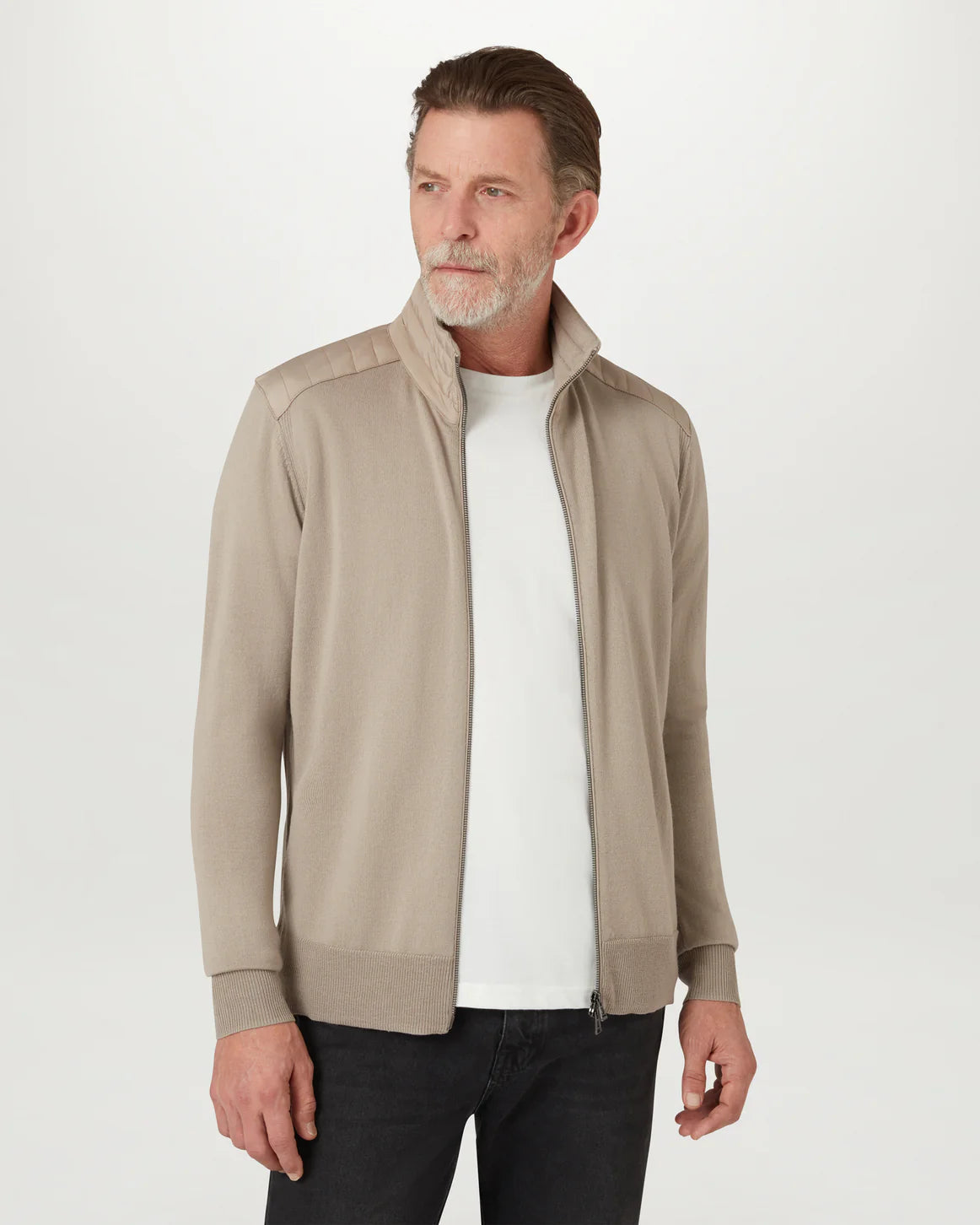 Mens Belstaff Kelby Zip Dark Sand Knitwear - image 3
