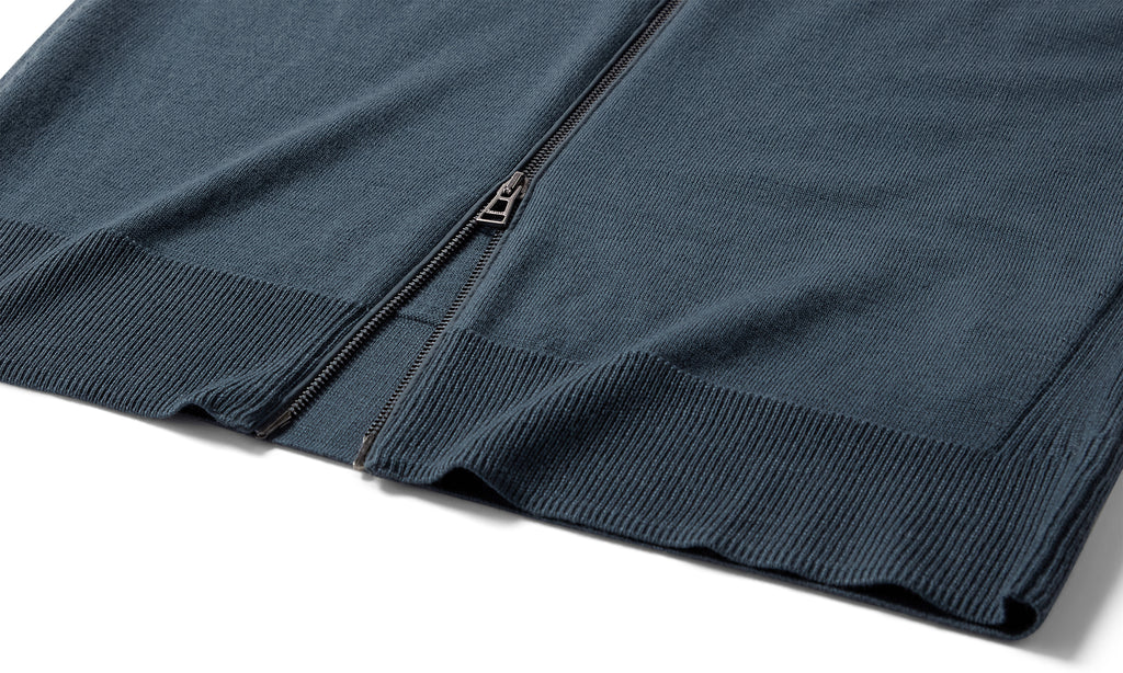 Mens Belstaff Kelby Zip Cardigan Petrol Knitwear — view 3