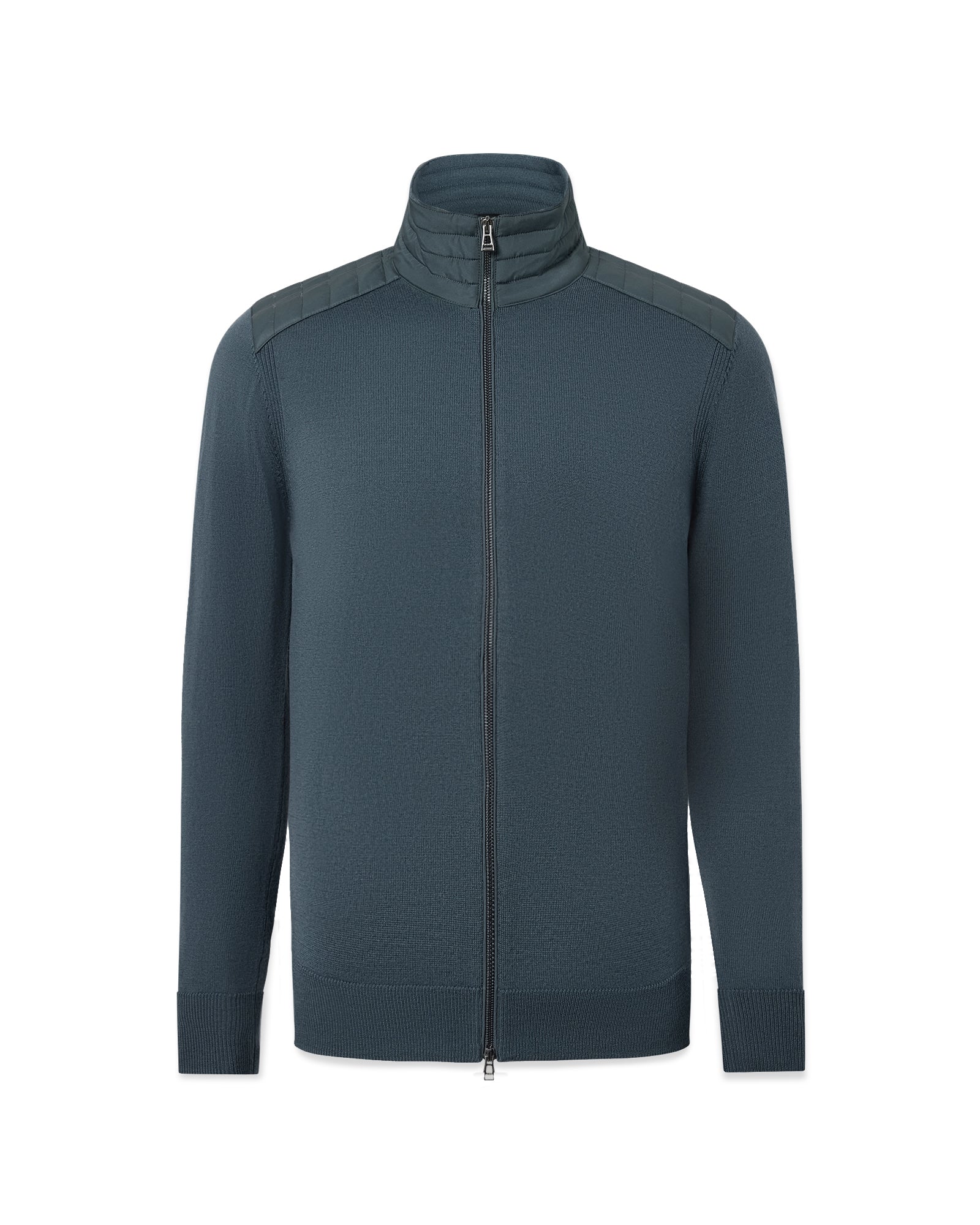 Mens Belstaff Kelby Zip Cardigan Petrol Knitwear