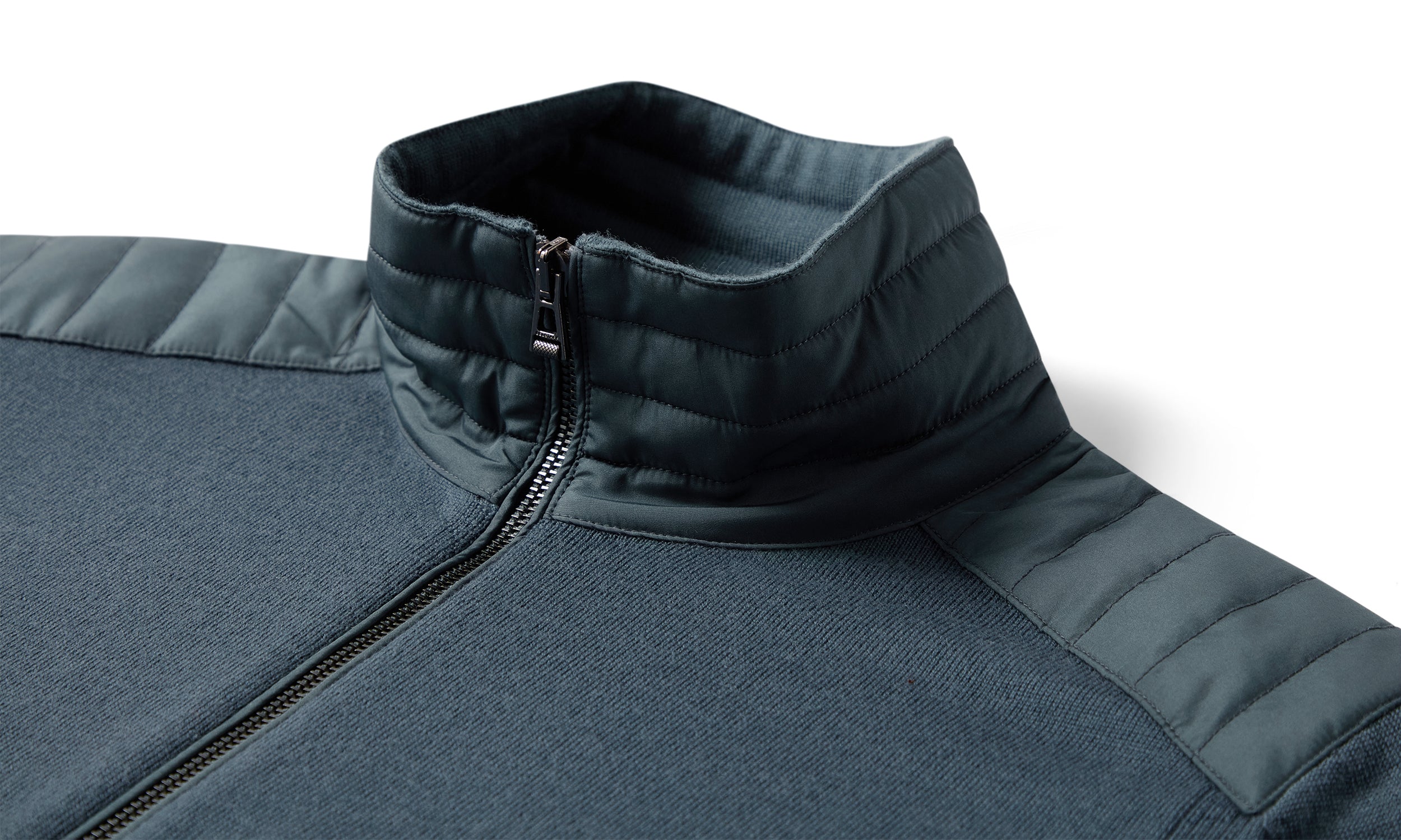 Mens Belstaff Kelby Zip Cardigan Petrol Knitwear — view 2