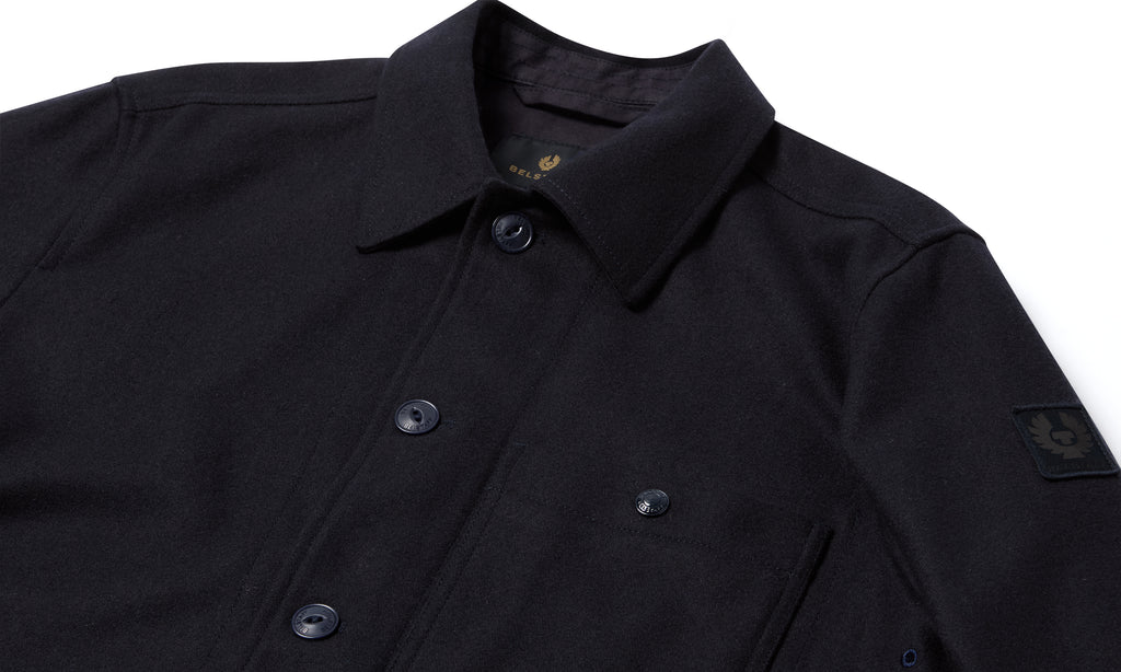 Mens Belstaff Trail Overshirt Wool Dark Ink Overshirts — view 3