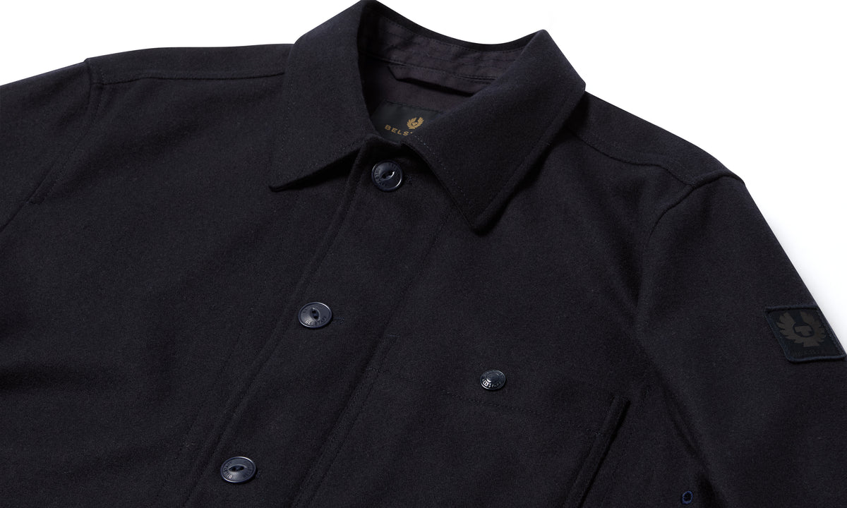 Mens Belstaff Trail Overshirt Wool Dark Ink Overshirts — view 3