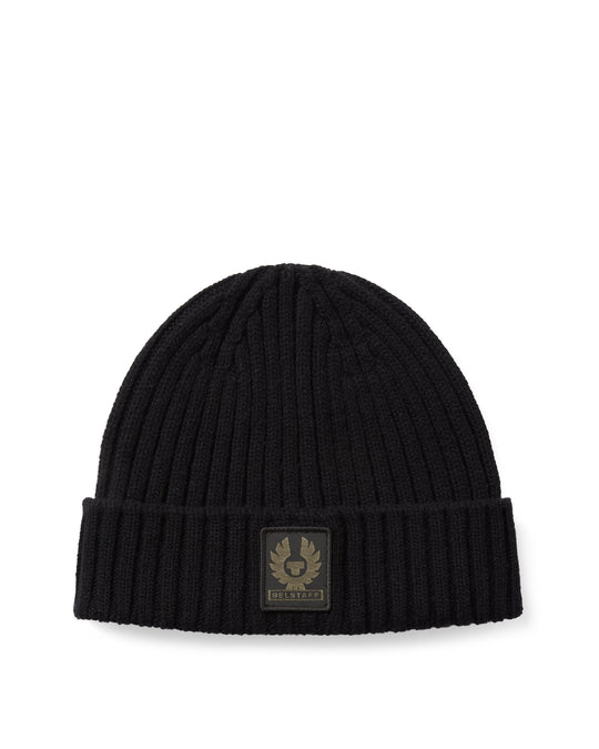 Mens Belstaff Watch Beanie Hat Black
