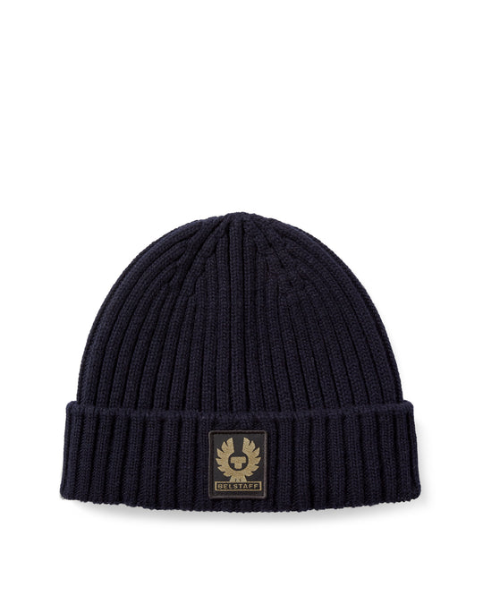 Mens Belstaff Watch Beanie Hat Dark Ink