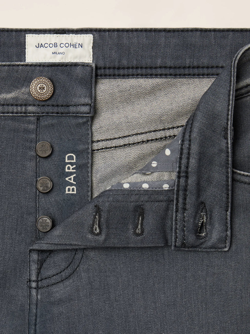 Mens Jacob Cohen 5PKT Bard Slim Fit Grey Jeans — view 7