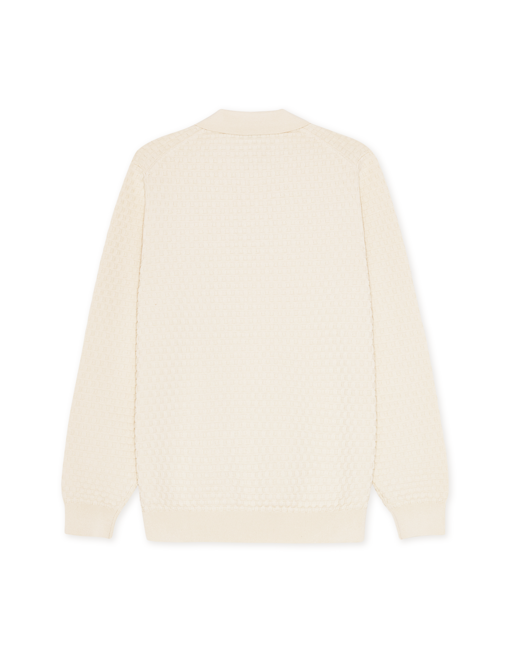 Mens Les Deux Light Ivory Billy Weave Knitted LS Polo - image 5