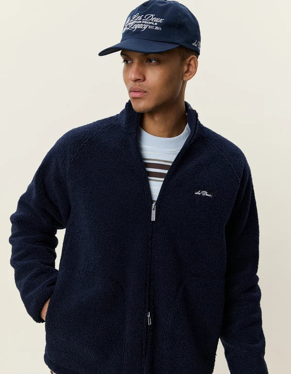 Mens Les Deux Patch Teddy Jacket Dark Navy Jackets