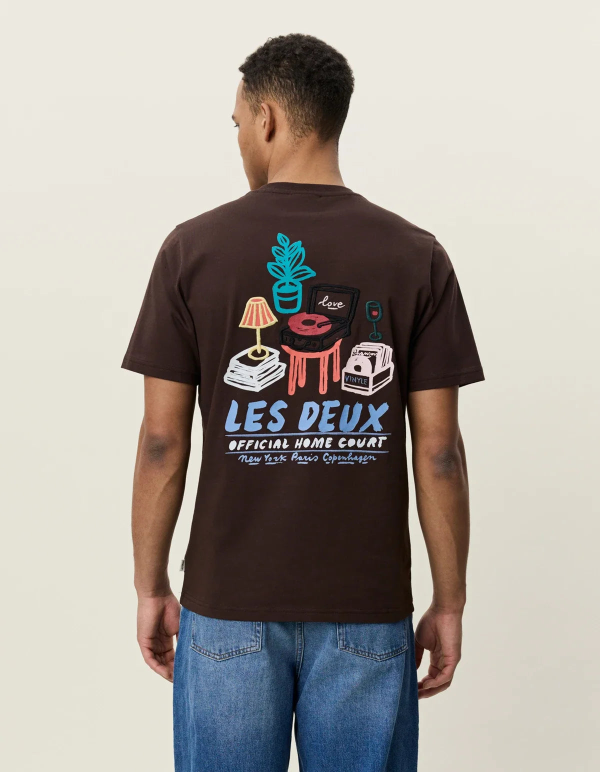 Mens Les Deux Record T-Shirt Molé Brown T Shirts