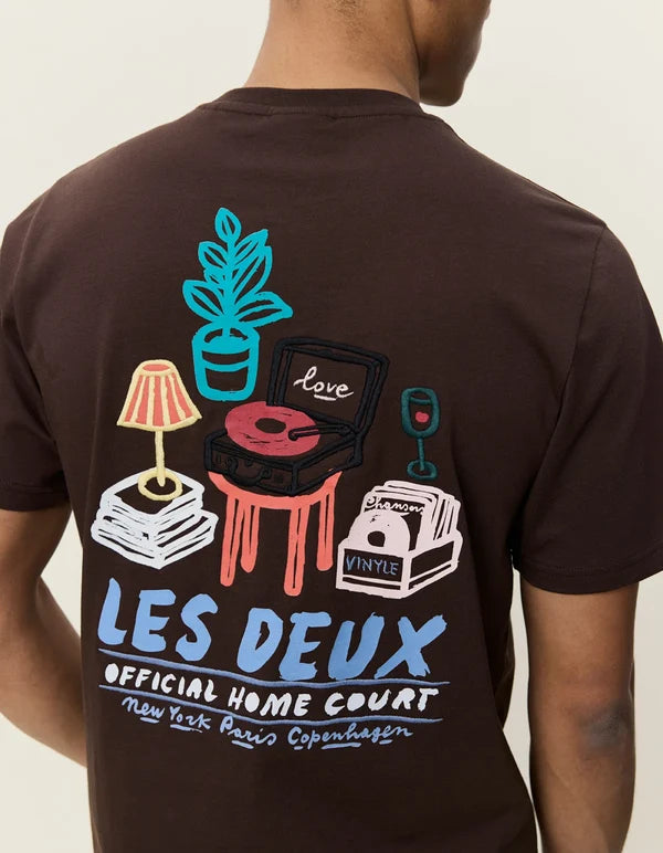 Mens Les Deux Record T-Shirt Molé Brown T Shirts
