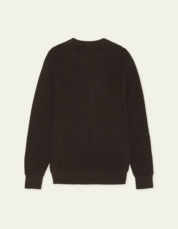 Mens Les Deux Rib Crewneck Knit Molé Brown Knitwear