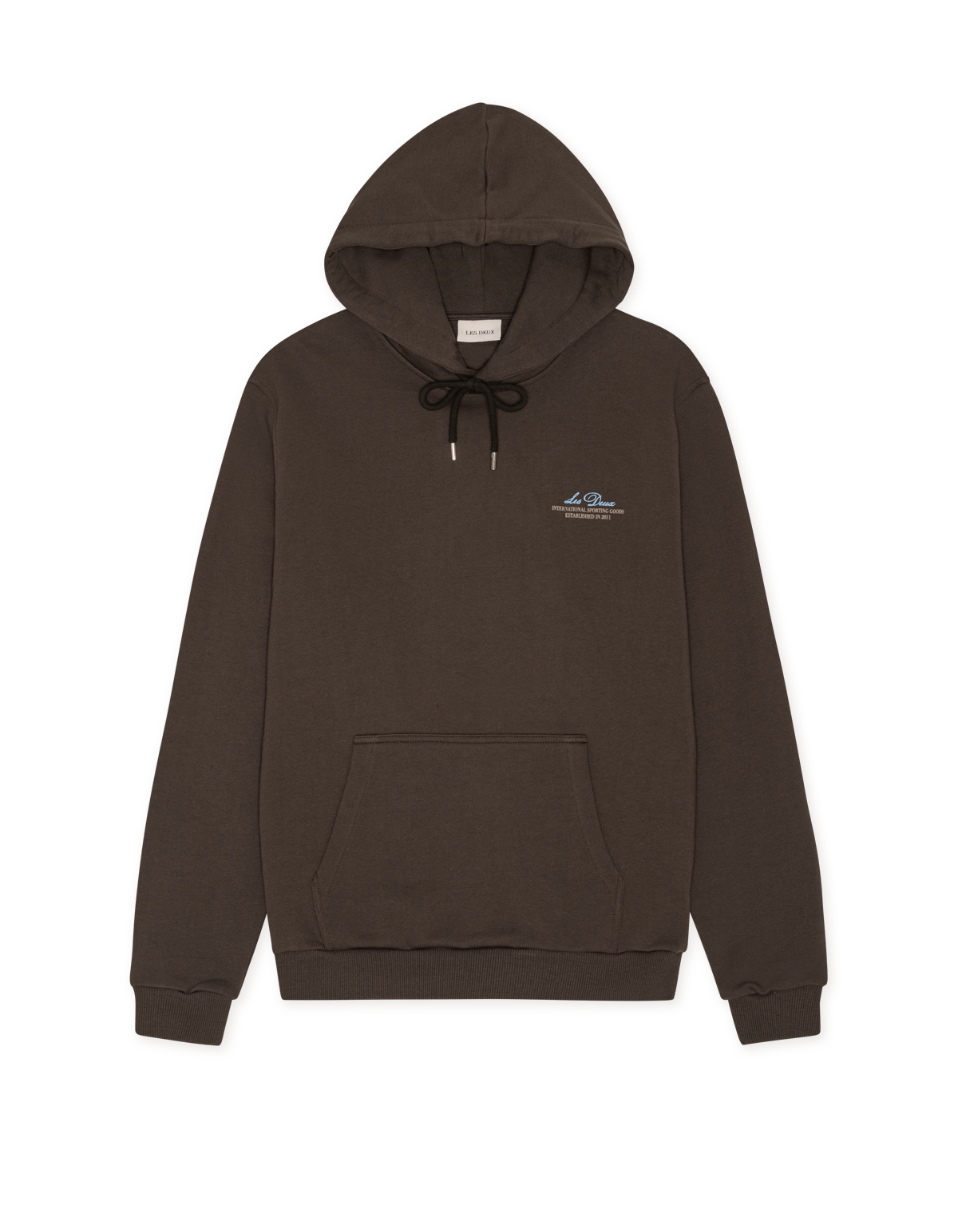 Mens Les Deux Turkish Coffee Brown Ben Globe Hoodie
