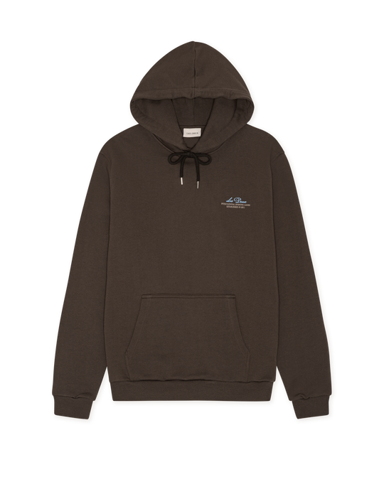 Mens Les Deux Turkish Coffee Brown Ben Globe Hoodie